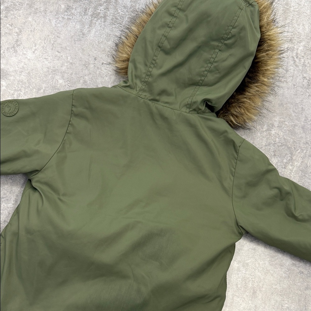 GAP Baby Green Jacket with Faux Fur Hood. - Picture 3 of 6